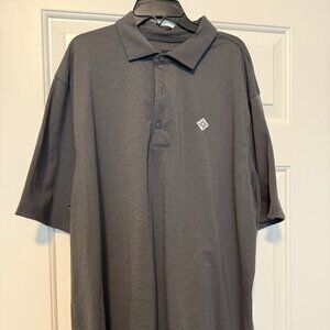Mens Greg norman golf polo black butte ranch grey size XL